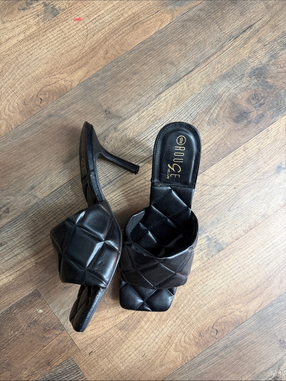 Rouge! Black Quilted Slide Heels